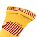 Marni logo-jacquard striped socks - Yellow