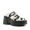 Vic Matie strappy leather wedge mules - Black