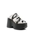 Vic Matie strappy leather wedge mules - Black