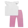 guess kids logo-print cotton legging set - Pink