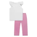 guess kids logo-print cotton legging set - Pink