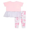 guess kids floral-print cotton leggings set - Pink