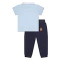 guess kids bear-embroidery cotton track set - Blue