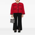 b+ab contrast-trim tweed jacket - Red
