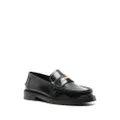 Moschino logo-lettering leather loafers - Black