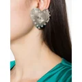 Alessandra Rich Heart crystal earrings - Silver