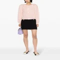 Alessandra Rich rhinestone-detailed pointelle-knit cardigan - Pink