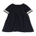 Petit Bateau stripe-trim cotton flared dress - Blue