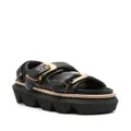 sacai padded leather sandals - Black