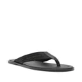 Giorgio Armani logo-strap leather flip flops - Black