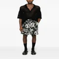 sacai floral-print poplin shorts - Black