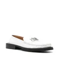 GANNI logo-plaque loafers - White
