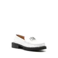 GANNI logo-plaque loafers - White