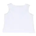 MSGM Kids logo-embroidered fine-ribbed tank top - White