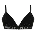 Philipp Plein logo-embellished triangle bra - Black