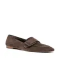 Del Carlo buckle-detail suede loafers - Brown