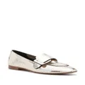 Del Carlo snakeskin-effect leather loafers - Gold