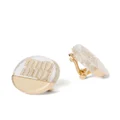 Miu Miu logo-plaque clip-on earrings - Gold
