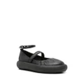 Vic Matie ankle-strap leather ballerina shoes - Black