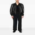 Giorgio Armani zip-up leather jacket - Black