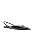 Victoria Beckham V Cut crocodile-embossed ballerina shoes - Black
