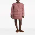St. John knitted-trim tweed jacket - Pink