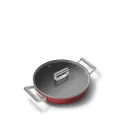Smeg low stainless-steel saucepan (28cm) - Red