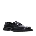 BOSS logo-plaque leather loafers - Black