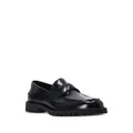 BOSS logo-plaque leather loafers - Black