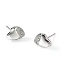 John Hardy sterling silver Pebble Heart diamond stud earrings