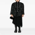 sacai fringed-edge tweed jacket - Black