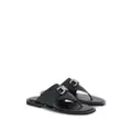 Ferragamo Gancini-plaque leather sandals - Black