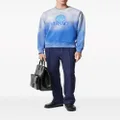 Versace logo-print gradient cotton sweatshirt - Blue