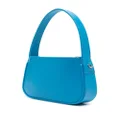 Blumarine rhinestone-logo leather tote bag - Blue