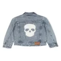 Zadig & Voltaire Kids skull-print denim jacket - Blue