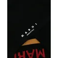 Marni contrast-trim logo socks - Black