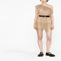 Gucci polka-dot one-shoulder minidress - Neutrals
