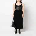 Norma Kamali side-slit midi skirt - Black