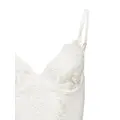Fleur Du Mal floral-embroidered bow bodysuit - White