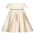 Dolce & Gabbana Kids crystal-embellished short-sleeve dress - Neutrals
