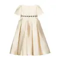 Dolce & Gabbana Kids crystal-embellished short-sleeve dress - Neutrals