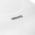 Versace logo-embroidered ribbed tank top - White