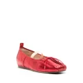 Simone Rocha pleated metallic ballerina shoes - Red