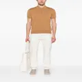 Canali knitted cotton polo shirt - Brown