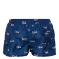 Kiton logo-print swim shorts - Blue