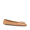 Michael Kors Lillie leather ballerina shoes - Brown