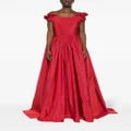 Elie Saab cape-effect taffeta gown - Red