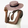 Nina Ricci woven-raffia boater hat - Pink
