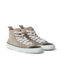 Brunello Cucinelli panelled lace-up sneakers - Brown
