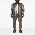 Rick Owens metallic leather shirt jacket - Silver